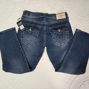 TRUE RELIGION  Men’s Medium Blustery Wash Jeans ~ 34 x 30 ~ GENO BIG T FLAT SLIM
